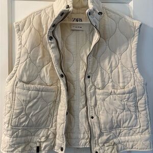 Zara Quilted Cream Vest